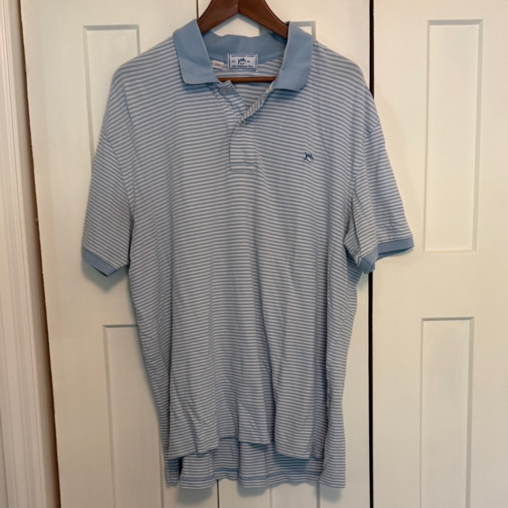 Southern Tide Sky Blue Striped Polo